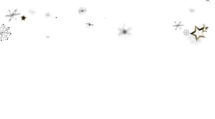 Festive winter background with gold stars and snowflakes. Perfect for holidays.