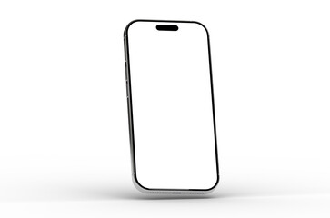 Clean, isolated smartphone mockup with blank screen. Perfect for app presentations and website designs.