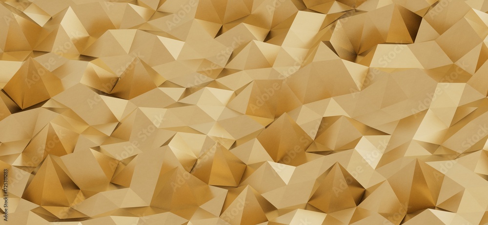 Poster high-resolution image of an abstract gold geometric background with polygonal shapes. perfect for de