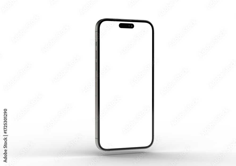 Poster high-quality image of a modern smartphone with a blank screen, perfect for app presentations or webs