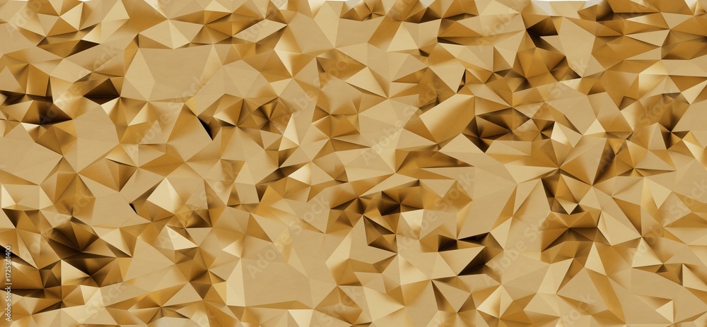 Poster high-resolution image of abstract golden geometric triangles. perfect for backgrounds, textures, and