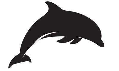 Leaping Dolphin Black Silhouette