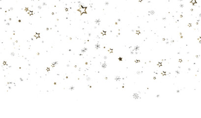 Fototapeta premium Sparkling winter magic. Festive background with gold stars and snowflakes. Perfect for holidays.