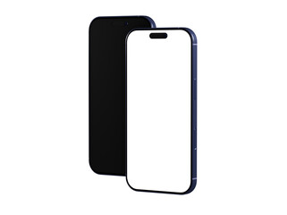 High-quality photo of two smartphones, one with a blank screen, ideal for app presentations or website mockups.