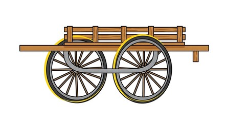 Fototapeta premium Illustration of a wooden wagon wheel cart transportation vehicle design