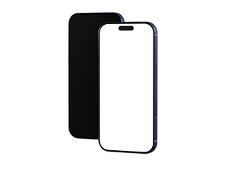 High-quality image of two smartphones, one with a black screen and one with a white screen, perfect for app presentations or technolo