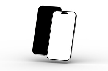 High-quality mockup of two smartphones, perfect for app presentations and website designs.