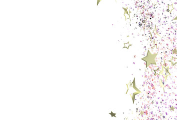 Elegant golden stars scattered on white. Perfect for invitations, cards, or celebratory designs. Add sparkle to your projects!