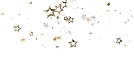 Sparkling stars and snowflakes on white. Perfect for holidays, celebration, and winter themes.