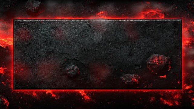 Dark stone plate with red glow
