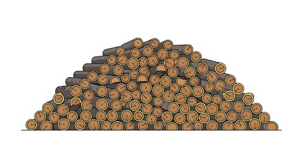 Pile of logs lumber wood timber firewood stack trunk tree forestry cut