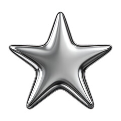 PNG Shiny metallic star illustration.