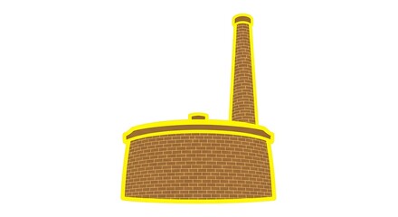 Illustration of factory chimney brickwork industrial structure plant tower