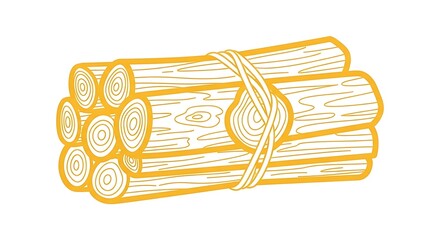 Illustration of firewood logs bundle woodpile timber lumber fuel resource