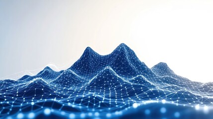 Abstract Digital Mountain Range: A Networked Landscape of Connectivity and Innovation
