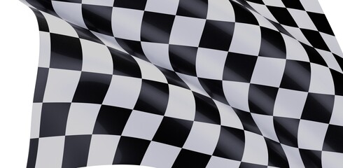 Obraz premium High-quality image of a checkered flag waving, perfect for sports, racing, and victory themes.