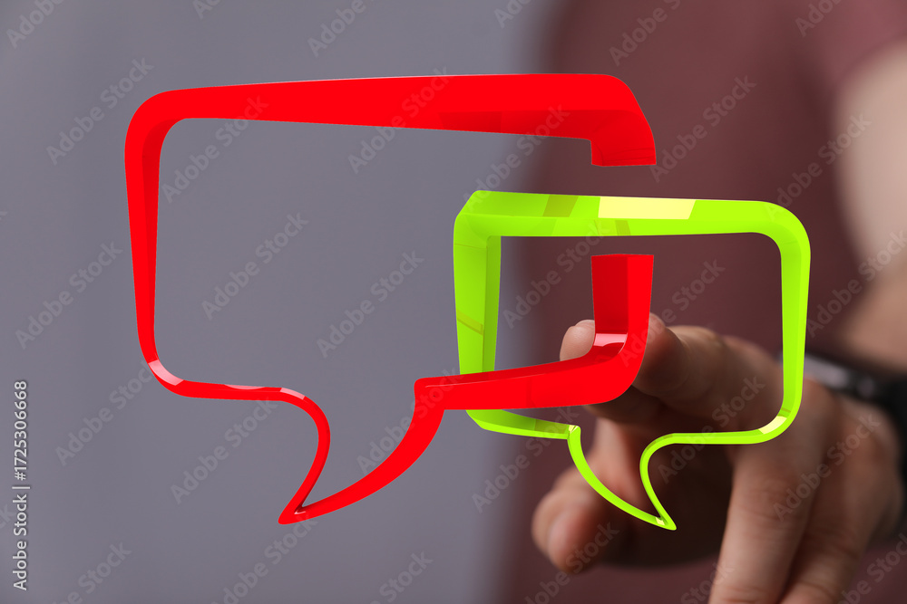 Poster Abstract image of speech bubbles.  Perfect for communication, dialogue, and feedback concepts.