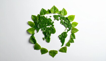 Leaves in forming an eco friendly earth shape, World environment day and Earth day