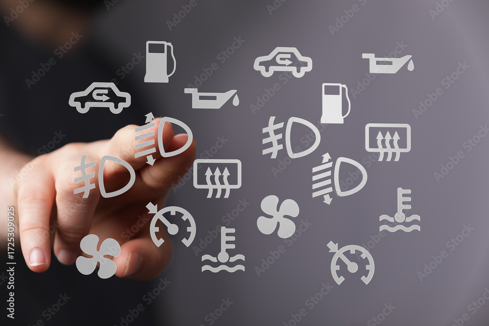 Poster Learn to identify and understand common car dashboard warning lights.  Prevent costly repairs!