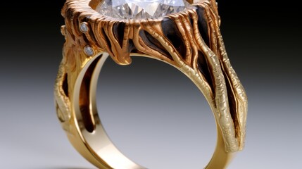Exquisite handcrafted gold and diamond ring