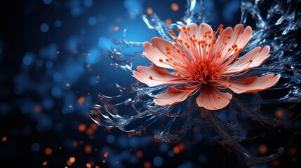 Elegant Bloom Against Deep Blue Backdrop