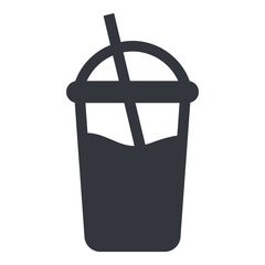 Vector Basic Icon - Plastic Glass with Straw