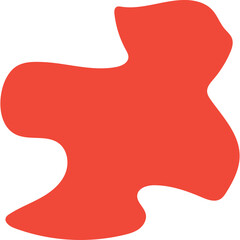 Abstract Organic Red Blob Shape with Smooth Curving Edges.