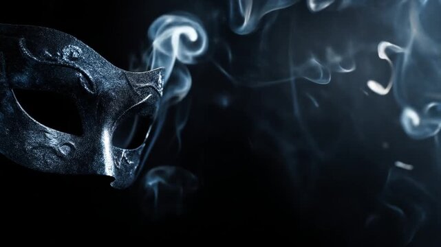 Masquerade mask smoke background