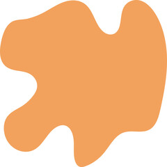 Organic Abstract Shape with Smooth Flowing Curves in Warm Orange.