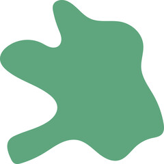 Abstract sage green fluid organic blob shape with smooth edges.