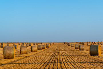 Strohballen Ernte im Hochsommer