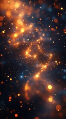 Celestial Nebula: A Symphony of Orange and Blue Lights