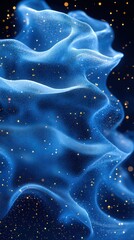 Abstract Blue Nebula: Celestial Waves of Light and Stardust
