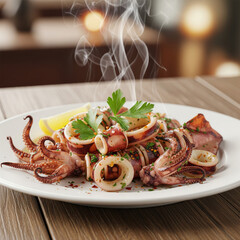 grilled meat with vegetables