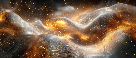 Golden Galactic Waves: A Digital Abstract Masterpiece