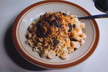 Savory Fried Noodles with Sausage