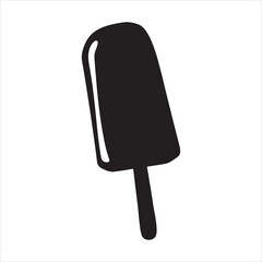 Spoon ice creamed silhouette icon vector flat design