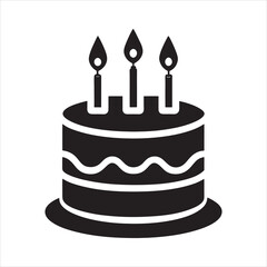  birthday cake vector silhouette