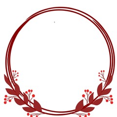 Hand drawn floral wreath, Floral wreath with leaves for wedding invitation. Vintage floral elements. Suitable for decoration, cards, frames, flyers, banners, invitations, greetings, messages, etc.