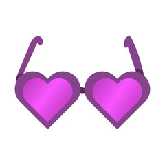 purple heart spectacles illustration on white background