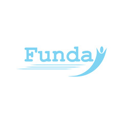 Funday Blue Logo Design, Minimal Abstract Human Icon, Professional Business Brand, Corporate Identity Vector