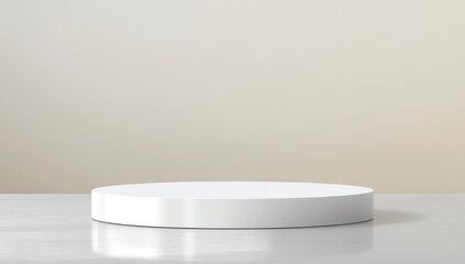 White round podium. Pedestal scene. 3D rendering