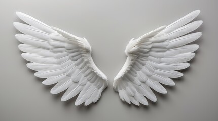 White Wings on Wall: Scene of Elevation, Stillness, and Visual Angelic Presence