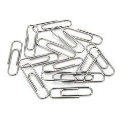 Realistic Paper Clips on White Background 