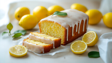 Lemon Drizzle Loaf Cake with Glaze Icing