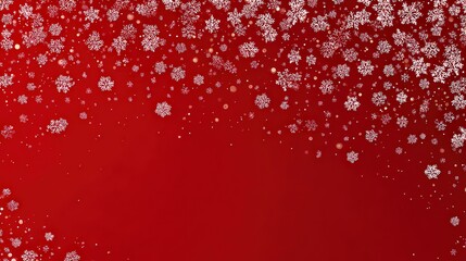 Abstract Red Background With Falling Confetti