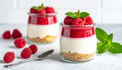 Himbeer-Cheesecake im Glas