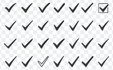 Versatile Black Check Mark Icon Set