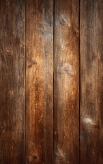 Naklejka premium Rustic Wood Panel Texture: A detailed close-up reveals the rugged texture of weathered wood panels, showcasing the natural grain and rich tones of aged timber.