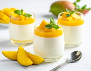 Fototapeta premium Mango-Panna-Cotta